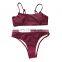 2019 Amazon Hot Sale European Style Fashionable solid color-size Swimwear Women Sexy Custom Bikini