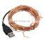 Party Decoration 2m 20les warm white Copper Wire USB LED String Lights