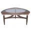 Customized Coffee Table  Insert Tempered Glass Top Hand Crafted wooden Frame for factory price
