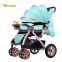 aluminum frame good quality vogue baby stroller with transparent wheels