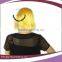 cheap short yellow straight synthetic bob style party wigs