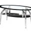 Oval Tempered glass top and chromed leg and modern coffee table                        
                                                                                Supplier's Choice