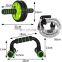 5 Set Ab Wheel Roller Kit with Exercise Bands Speed Jump Rope Hand Grip Push UP Bar and Knee Pad Gym Equipment