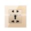 Universial Standard 86 Home wall Outlet Socket, Switch control 13A Global Universal 5 Hole,Glass Panel