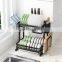 K&B space saving double layer foldable dish rack standing stainless steel dish rack