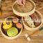 New Arrival 2 Tier 8 inch 12 inch Bamboo Steamer Basket Dumpling Vegetable Steamer Multilayer Cooking Steamer Basket