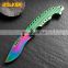 New Outdoor Folding Knife 3CR13 Stainless Steel Color Titanium Process Blade Aluminum Handle Camping Pocket Self-defense Knife