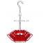 New Style Window Water 2022 Updated Hanging Plastic Red Outdoor Hummingbird Feeder Hexagon