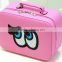 Pink Leather Girl cosmetic train case,custom Leather makeup carrying box,Beauty vanity artist case