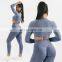 Plus Size High Waist Scrunch Butt Seamless Yoga Tight Pants Suit Set Gym Fitness Running Workout Two Piece Set  For Women