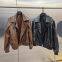 New popular autumn and winter Haining sheepskin leather jacket, women's American loose motorcycle jacket, fashionable