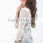 Autumn Ladies White Sheer Embroidered Mesh Tops