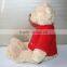 Plush Toy Bear Wearing Scarlet T shirt/Sitting high 20cm Soft Teddy Bear with Clothes/Stuffed Toy Light BrownTeddy Bear