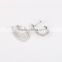 Latest diamond 10k white gold hoop earring three layer fashion design jewelry