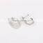 Latest diamond 10k white gold hoop earring three layer fashion design jewelry