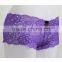 Purple Sexy Full Lace Transparent Woman Panties With Star Metal Decorated