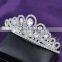 Elegant head jewelry white gold plated crystal imperial crown bridal hair accessories