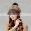 fashion high quality adults custom beret hat with top ball for sale