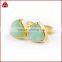 Triangle Green Chrysoprase Gemstone Stud Earrings
