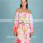Hot selling excellent flower silk chiffon print fabric for party dress