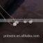 Silver Filled Pretty Rose Flower Necklace Breaclet Earring 3pcs/set Fashion Jewelry Sets For Woman