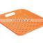 Plastic square double non slip serving tray with handle