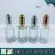 30ML clear cosmetic glass bottle with press pump dropper