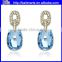 Alibaba jewelry alloy blue crystal single stone earring designs