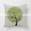 Life Home Decor Cotton Linen Square Pillowcase Green Flower Tree Printed Throw Pillow Sham Cushion Cover 18" x 18"