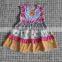New style infant girl's cotton ruffle floral print little kids romper for wholesale