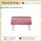 Stylish and Contemporary Wooden Stool/Ottoman with Decorative Pink Chic Rug
