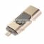 3 in 1 OTG USB Flash Drive mirco 8 pin USB Connector for iOS/ Mac/Android/Smartphones/PC (Silver-16GB)
