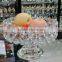 Large size personalized crystal glass fruit bowl with diamond decoration