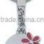 Round Shape Engraved keychain/carved soft enamel keyring/steel rustless keyring rustless for promotion