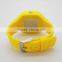 Popular yellow silicone square jelly watch