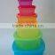 New style promotional 7pcs plastic storage box with rainbow lid