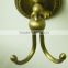 Factory supplied brass towel ring double hook bathroom accessory set