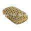 new arrival hard shell gold rhinestone woman evening handbag crystal evening ladies clutch (88168A-G)