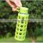 420ml silicone wrapped glass bottle/clear fluted glass bottle/shrink wrap glass bottles