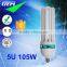 100% Tri-color 8000Hours 5U Spiral Lotus 105W 6400K CFL Bulb