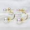 Charm Double Sided Pearl Puddles Earrings Silver 925 Material