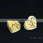 21434 Free shipping Gold plated Earrings Heart Design Crystal Earrings