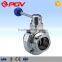 dn65 handle wheel sanitary butterfly valve clamped type