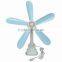 Kawachi 5 Blades Adjustable Clip Fan (Sky Blue & White)
