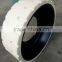China manufacturer 410x130 white color solid rubber tires for trailers for cleaning food factory