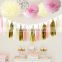 Tissue Pompom Balls Paper Tassels and Garland Tassel Garlands for Baby Shower Decoration Bridal Shower Pink Gold First Birthday