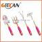 4pcs kids garden tools set floral printing shovel,rake,fork with plastic handle