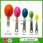 Five Different Size Kitchenware Silicone Spoon, Tableware Silicone Measuring Spoon