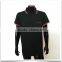 black polo shirt with ribbing neck and ribbing cuff