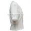 V-neck Short Sleeve Plain white choli blouse designs with frilled collar
